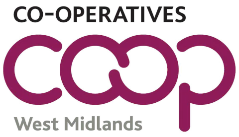 Co-operatives West Midlands logo in maroon